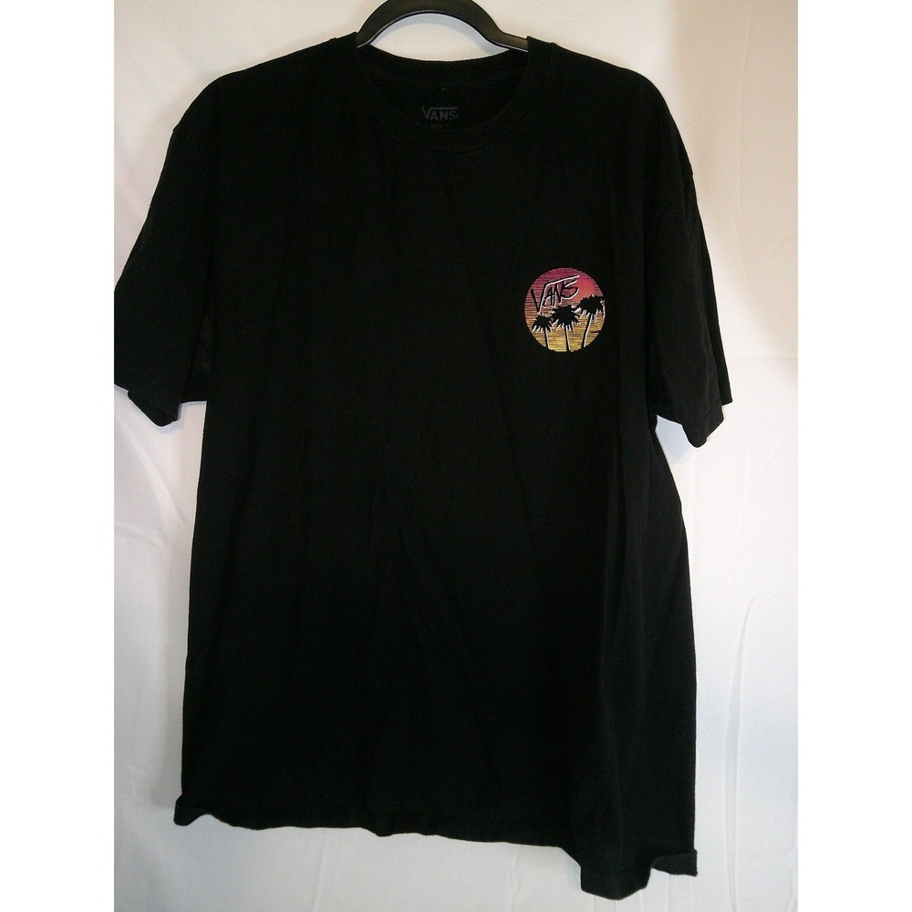 Rare Vans Off The Wall‎ Black Palm Tree Graphic T-Shirt Mens Size L